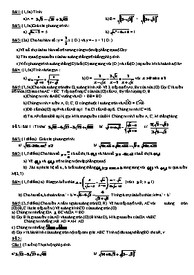 Đề thi mô Toán học 9